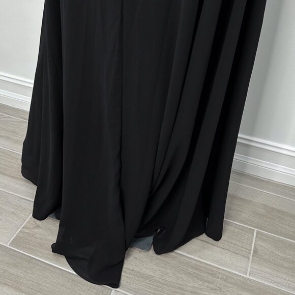 Lulus Dreamy Romance Backless Strappy High Slit Maxi Dress in Black Women's Sz L - Picture 12 of 16